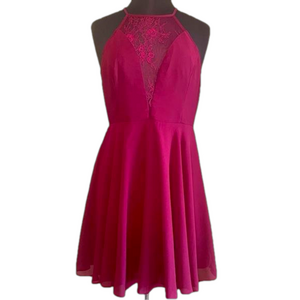 Lulus Burgundy Halter Juniors Dress Size Large